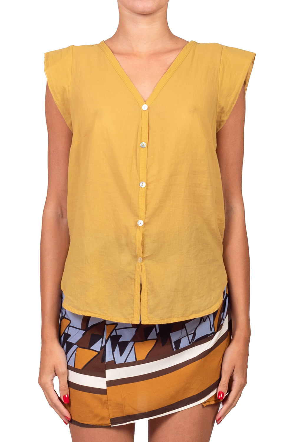 Elena | Camisa sin mangas de muselina