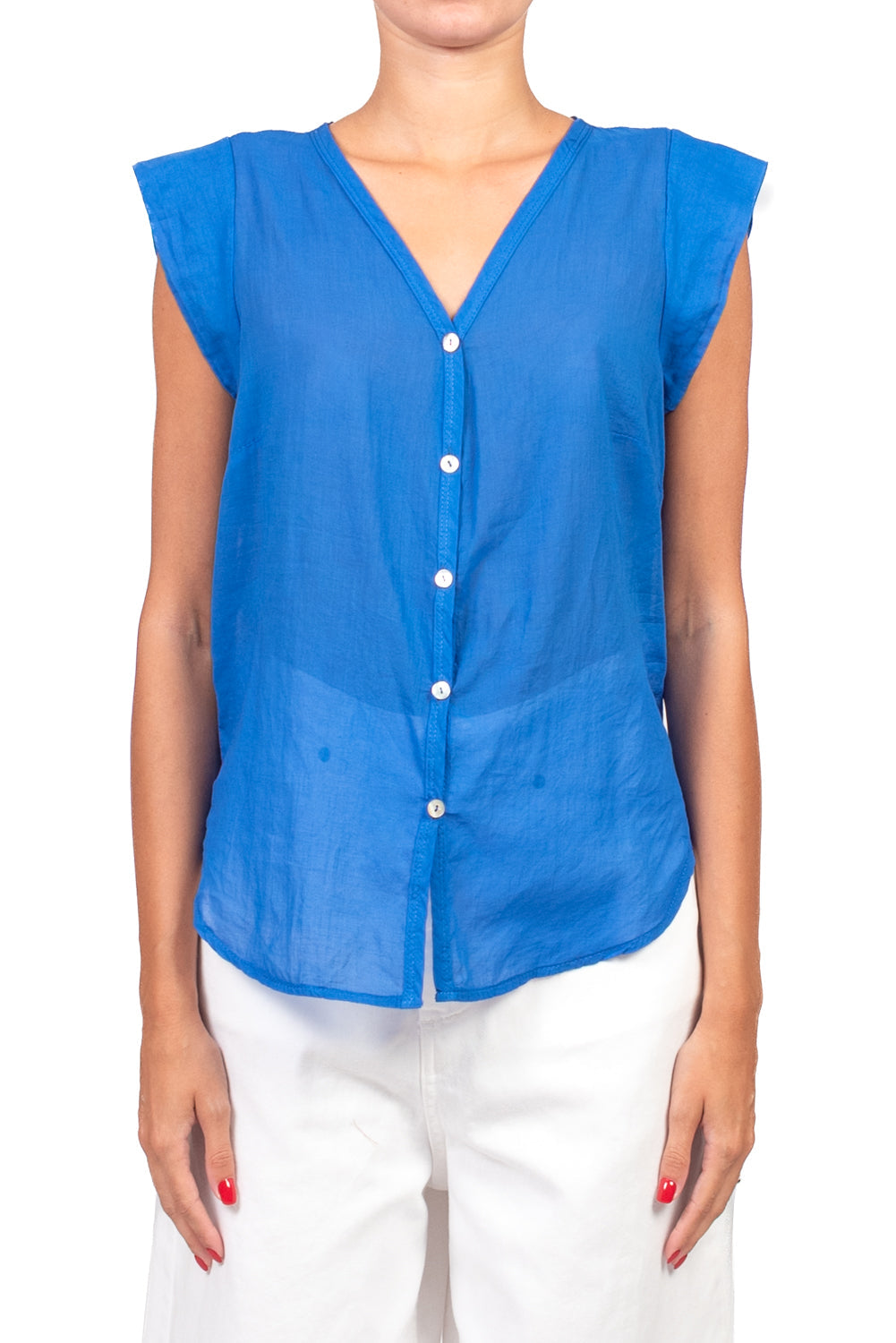 Elena | Camisa sin mangas de muselina