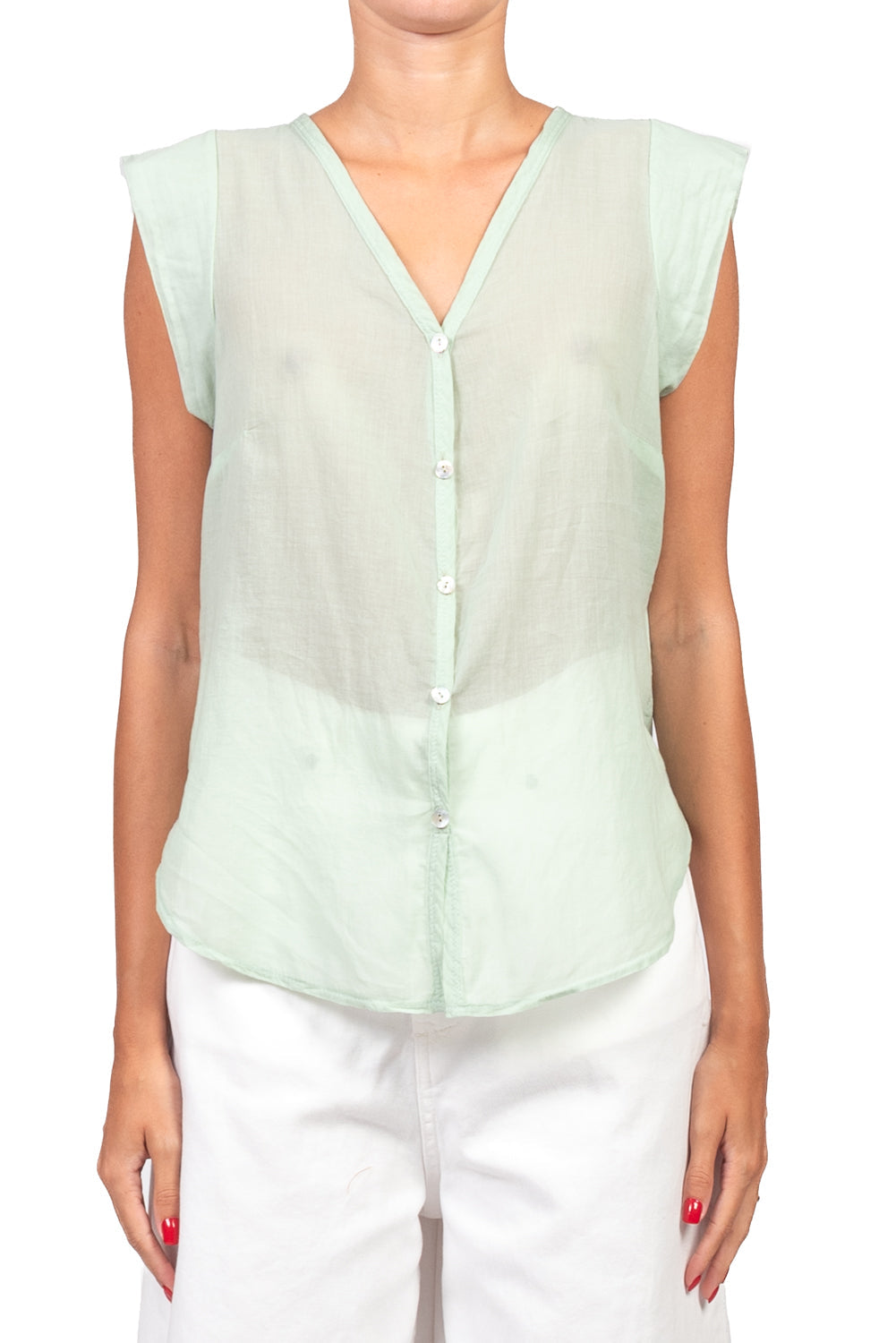 Elena | Camisa sin mangas de muselina