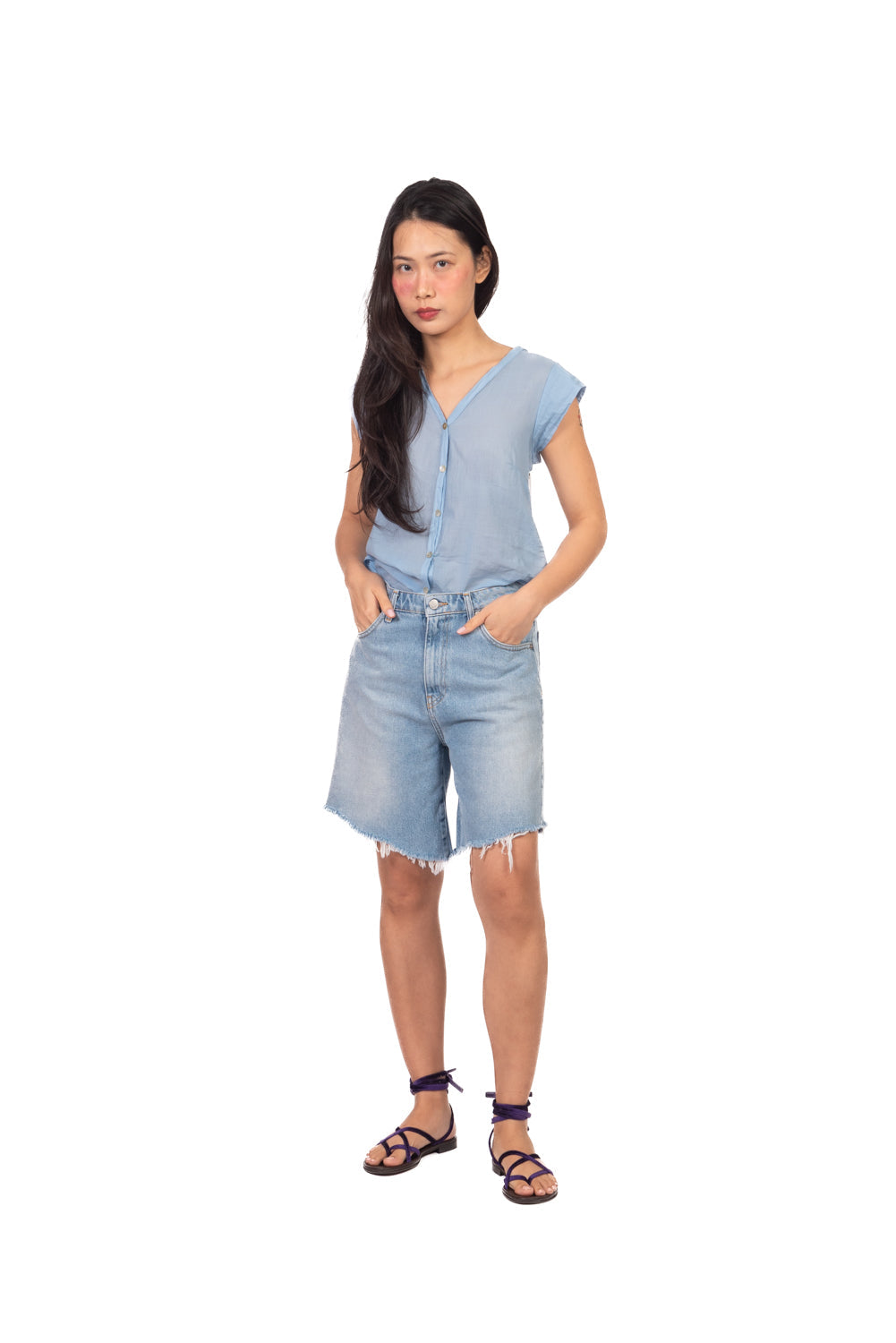 Elena | Camisa sin mangas de muselina
