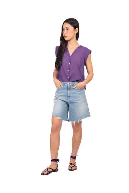 Elena | Camisa sin mangas de muselina