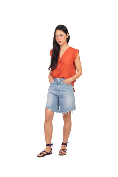 Elena | Camisa sin mangas de muselina