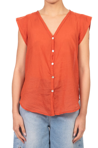 Elena | Camisa sin mangas de muselina