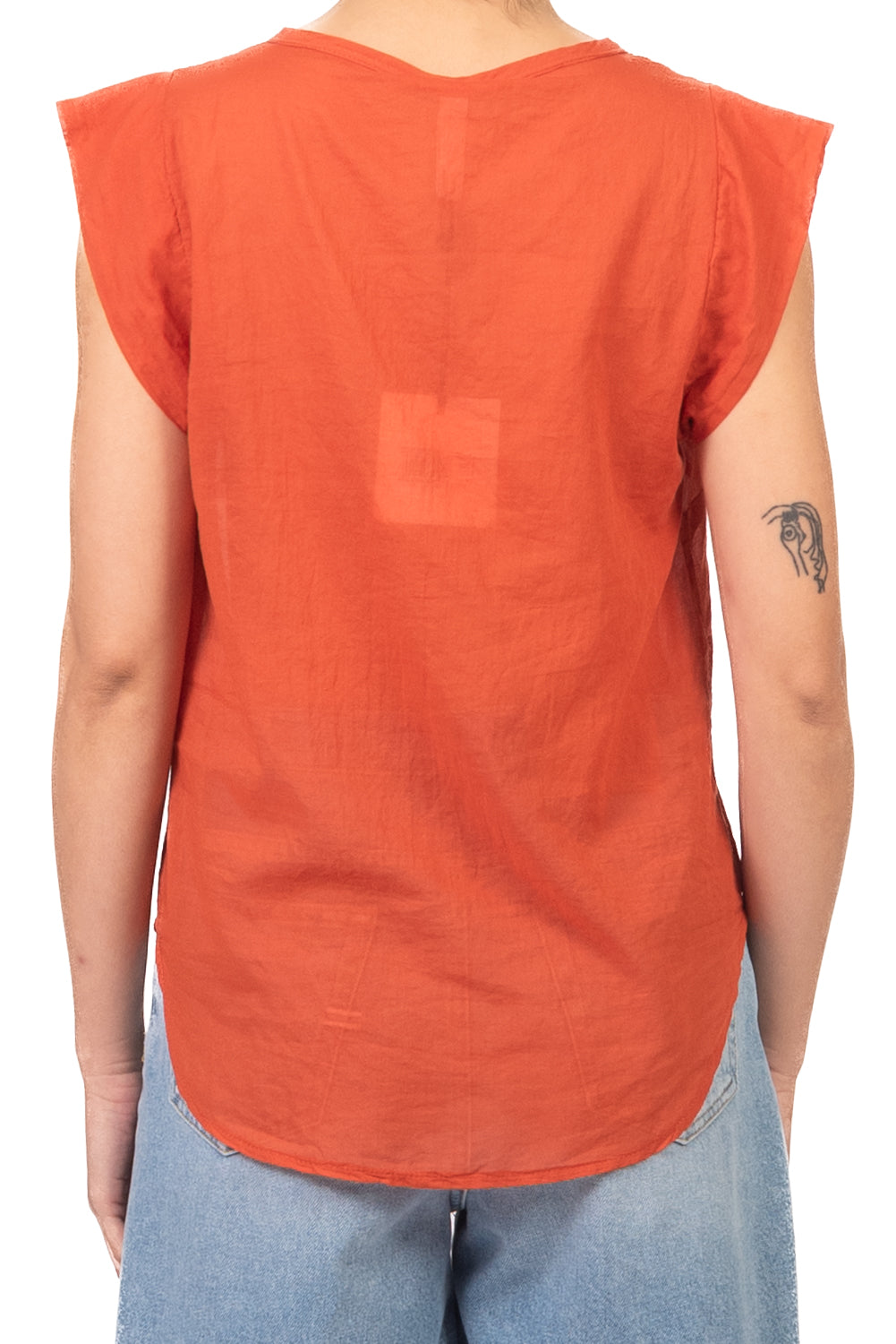 Elena | Camisa sin mangas de muselina
