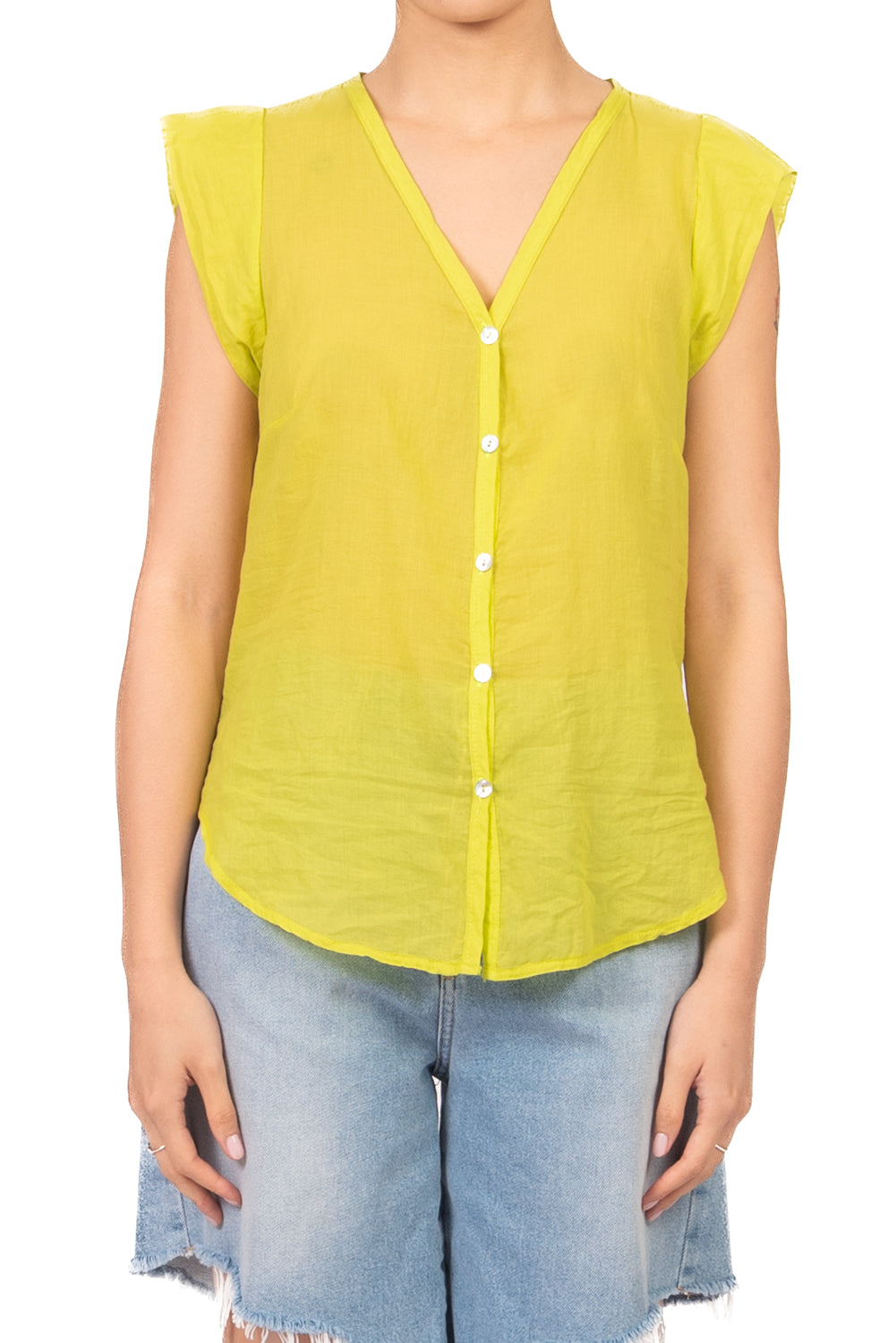 Elena | Camisa sin mangas de muselina