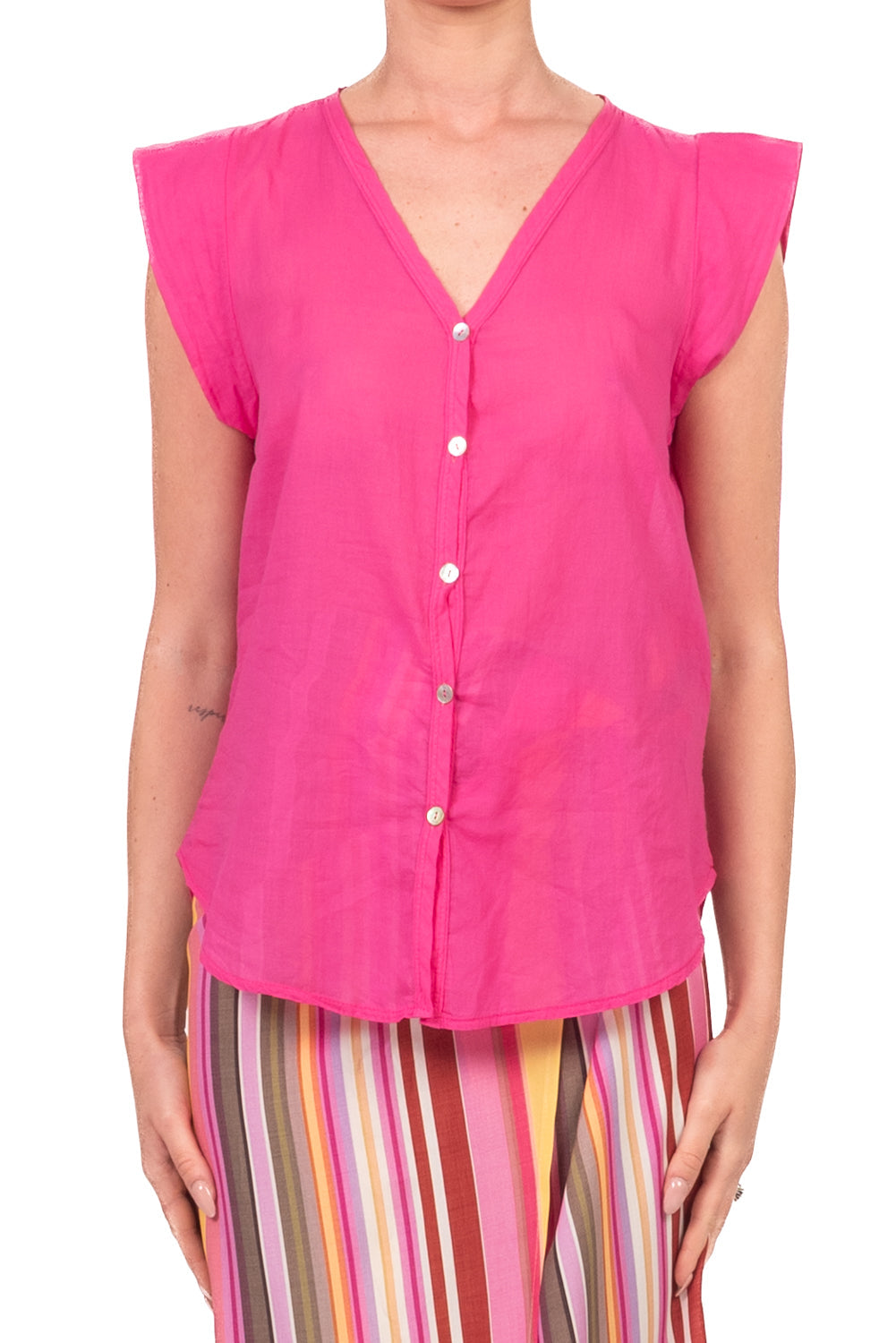 Elena | Camisa sin mangas de muselina