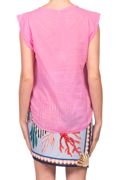 Elena | Camisa sin mangas de muselina