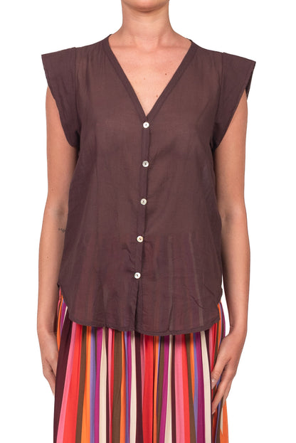 Elena | Camisa sin mangas de muselina