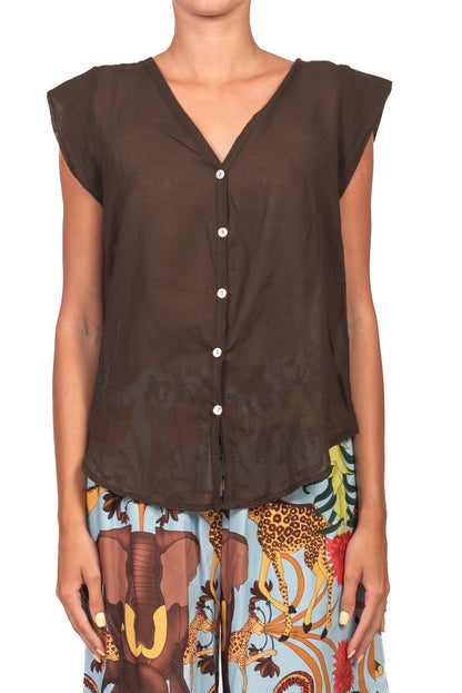 Elena | Camisa sin mangas de muselina
