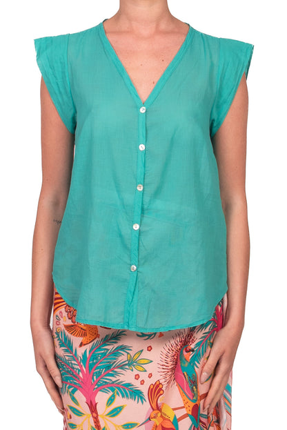 Elena | Camisa sin mangas de muselina