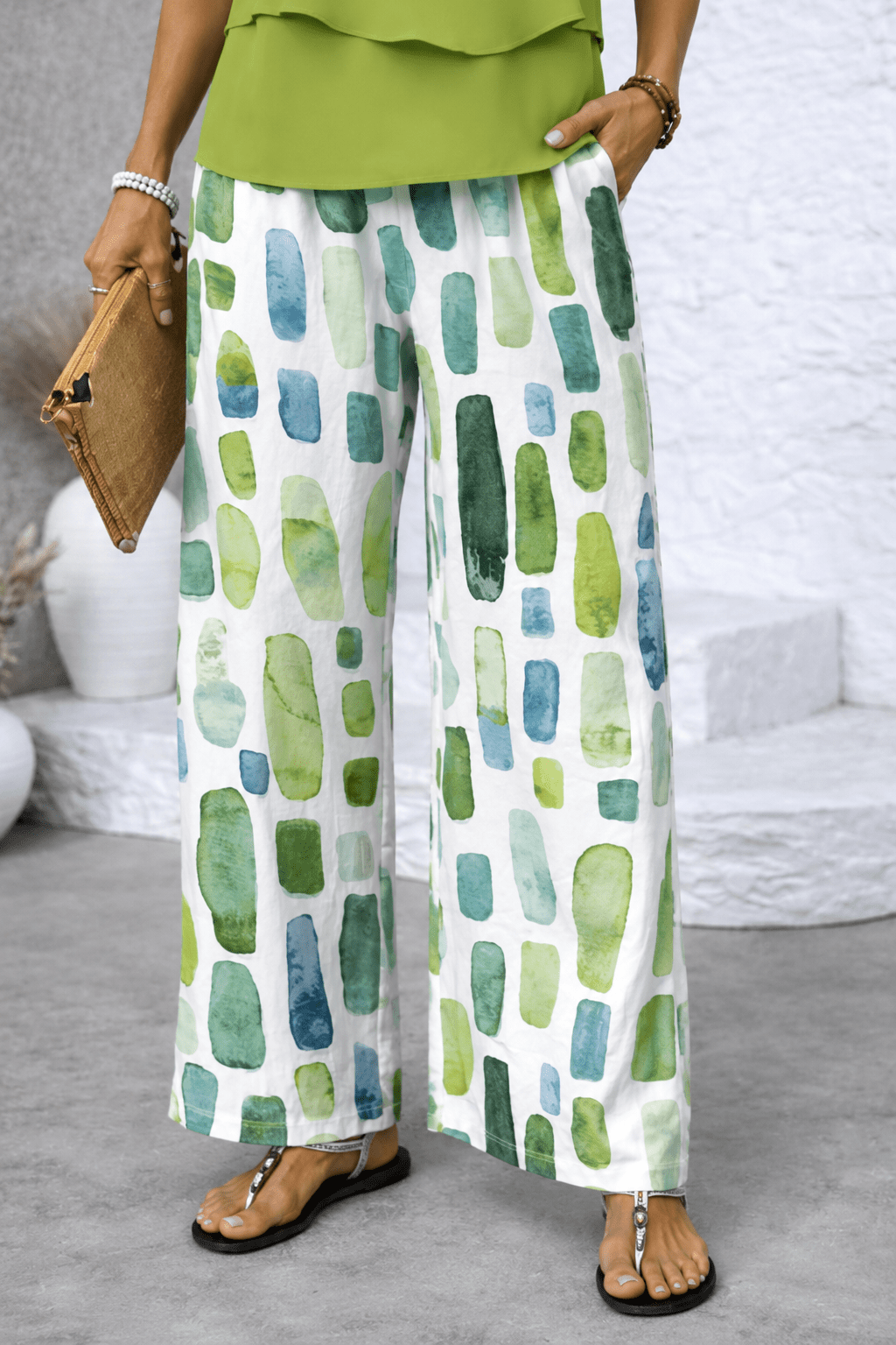 Sophie | Conjunto de verano top y pantalón fluido estampado