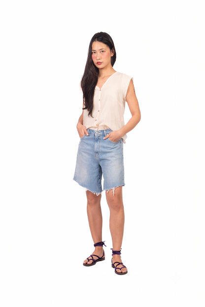 Elena | Camisa sin mangas de muselina