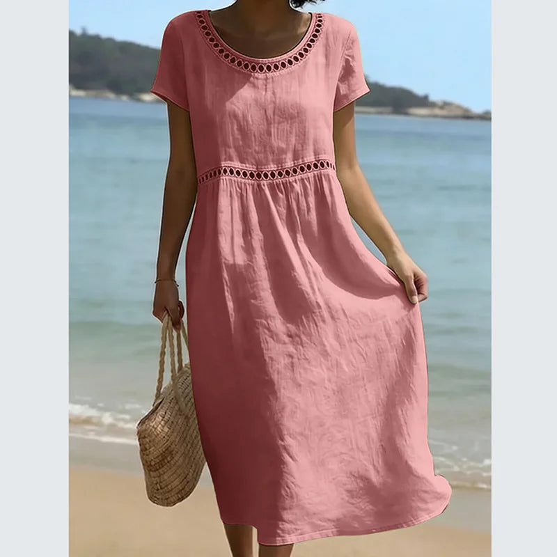 Veronica | Vestido de Lino Bordado