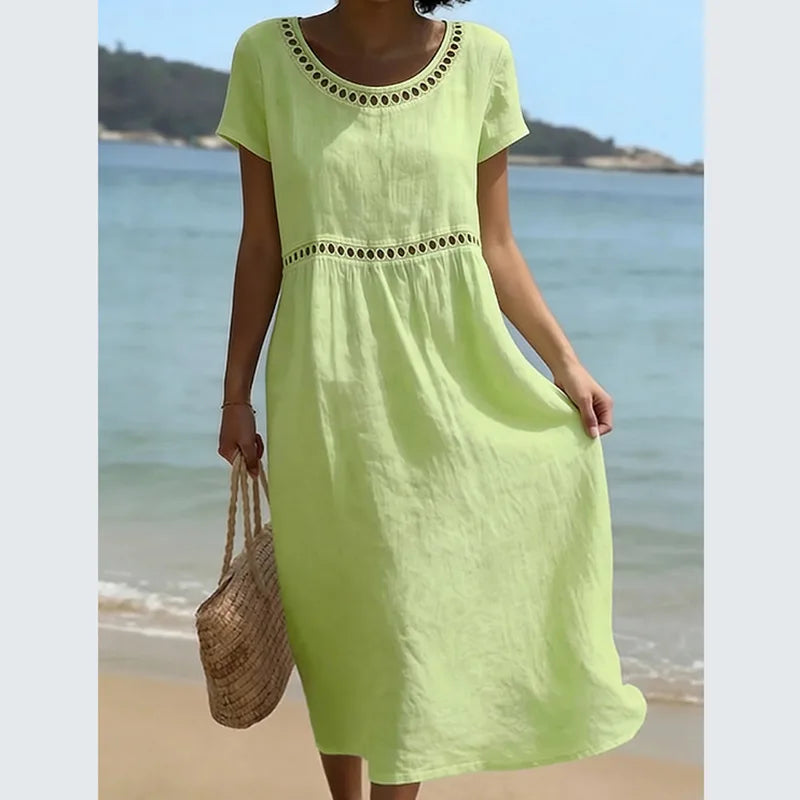 Veronica | Vestido de Lino Bordado